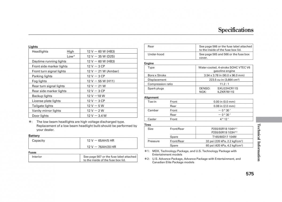 Acura MDX II 2 owners manual / page 582