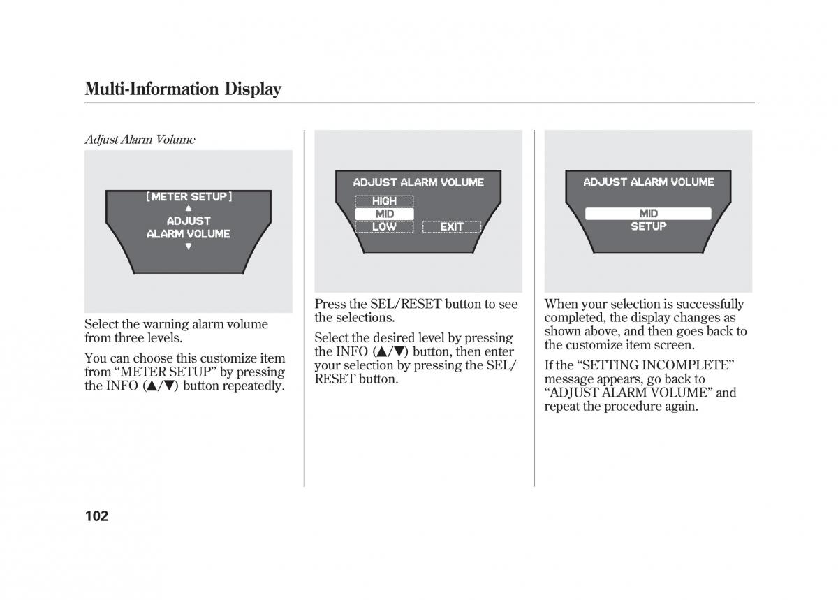 Acura MDX II 2 owners manual / page 109