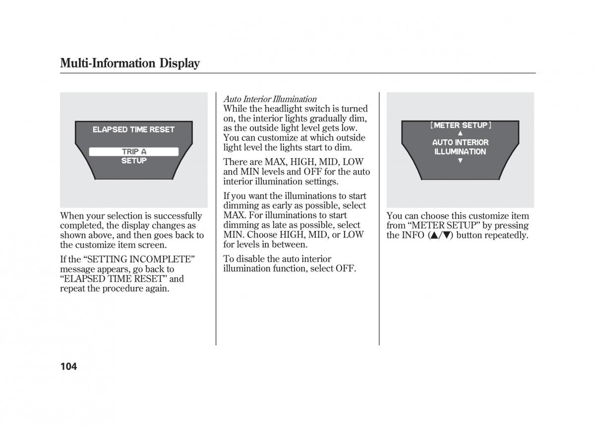 Acura MDX II 2 owners manual / page 111