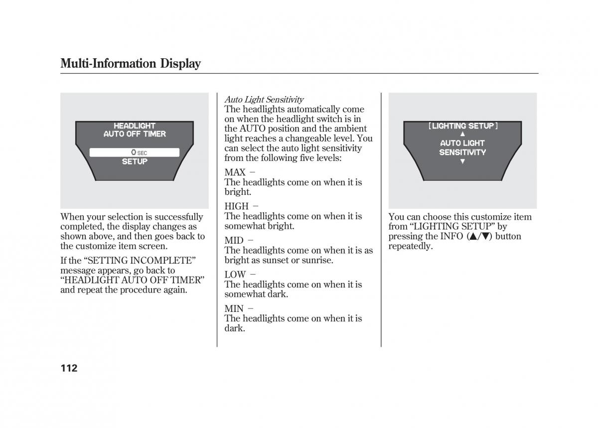 Acura MDX II 2 owners manual / page 119