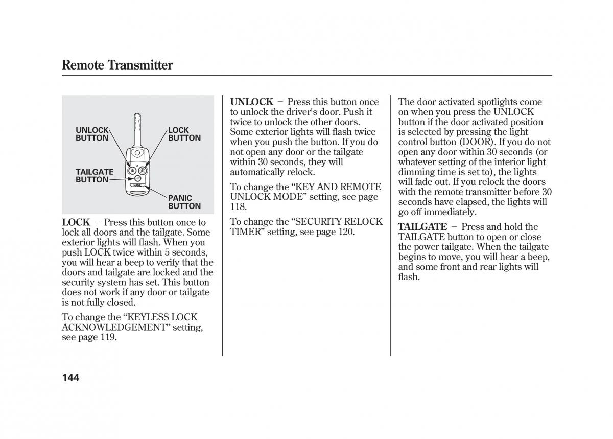 Acura MDX II 2 owners manual / page 151