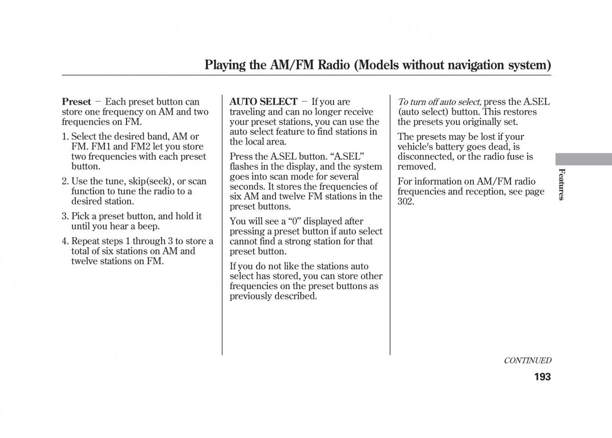 Acura MDX II 2 owners manual / page 200