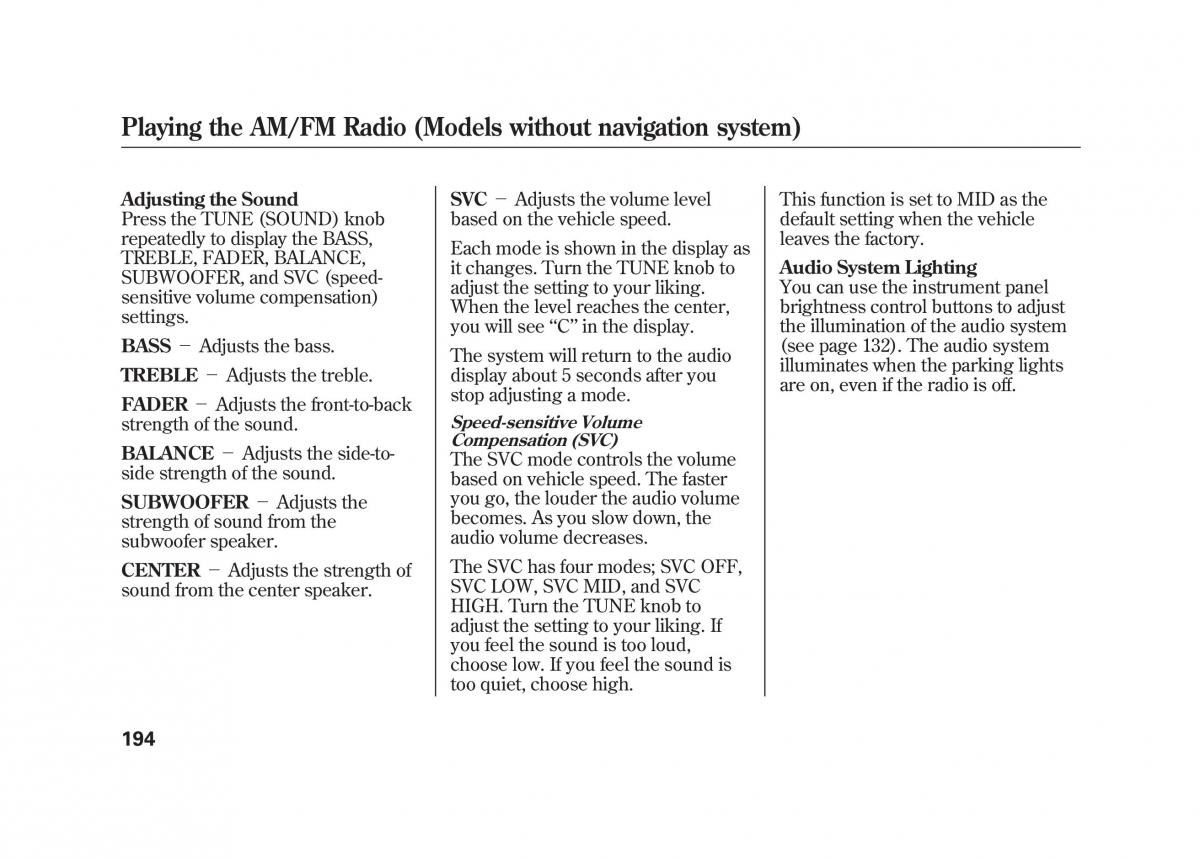 Acura MDX II 2 owners manual / page 201