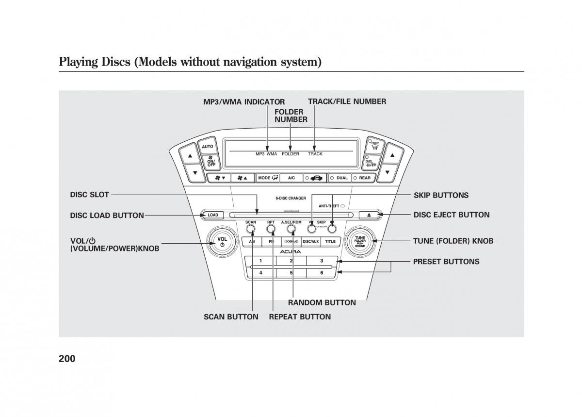 Acura MDX II 2 owners manual / page 207