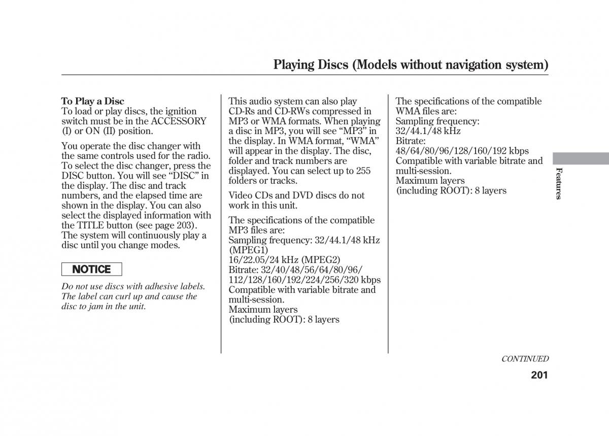 Acura MDX II 2 owners manual / page 208