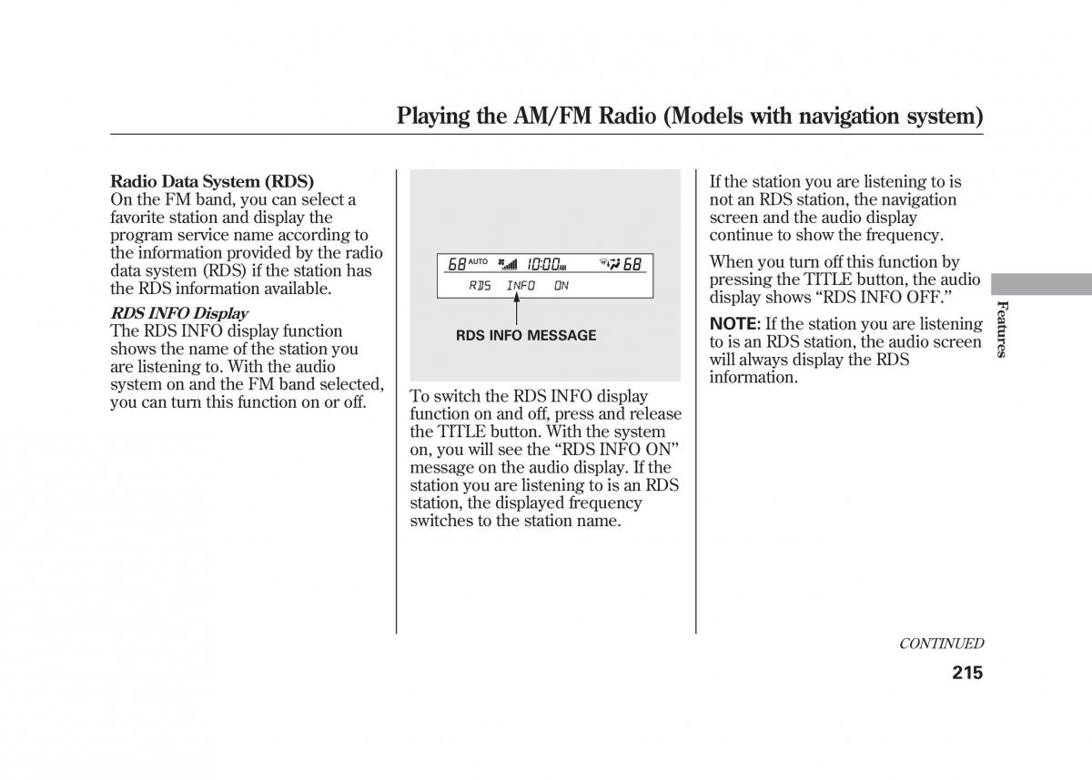 Acura MDX II 2 owners manual / page 222