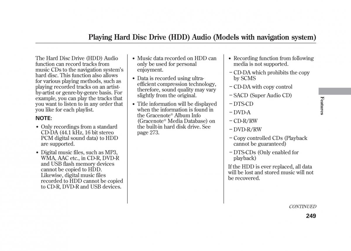 Acura MDX II 2 owners manual / page 256