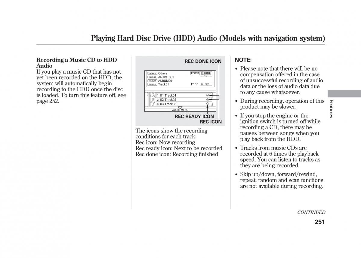 Acura MDX II 2 owners manual / page 258