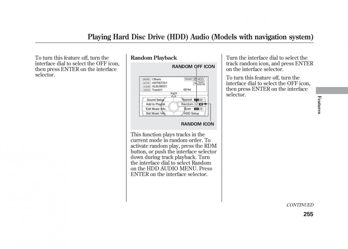 Acura MDX II 2 owners manual / page 262