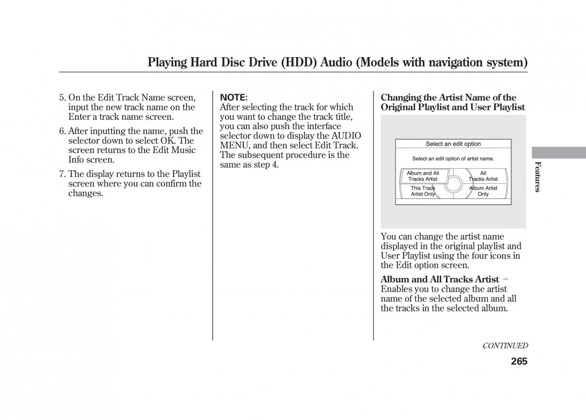 Acura MDX II 2 owners manual / page 272