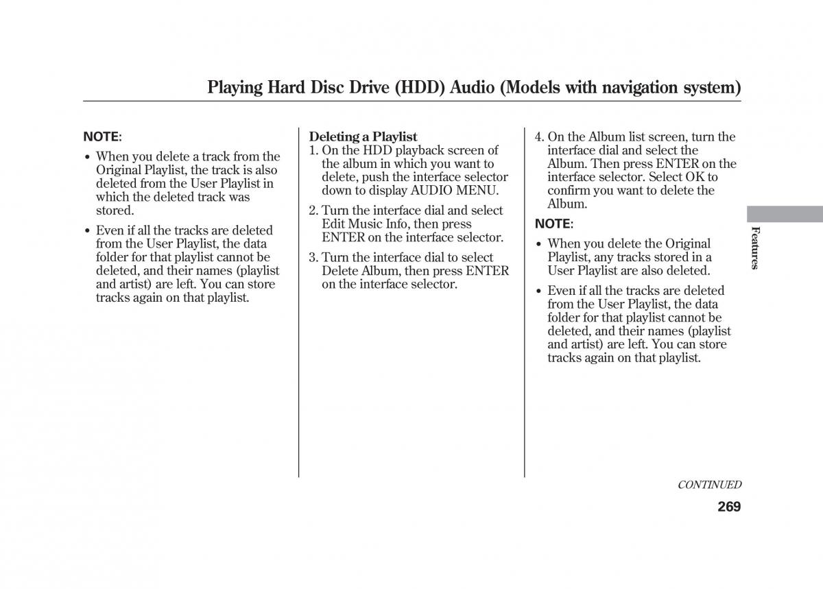 Acura MDX II 2 owners manual / page 276