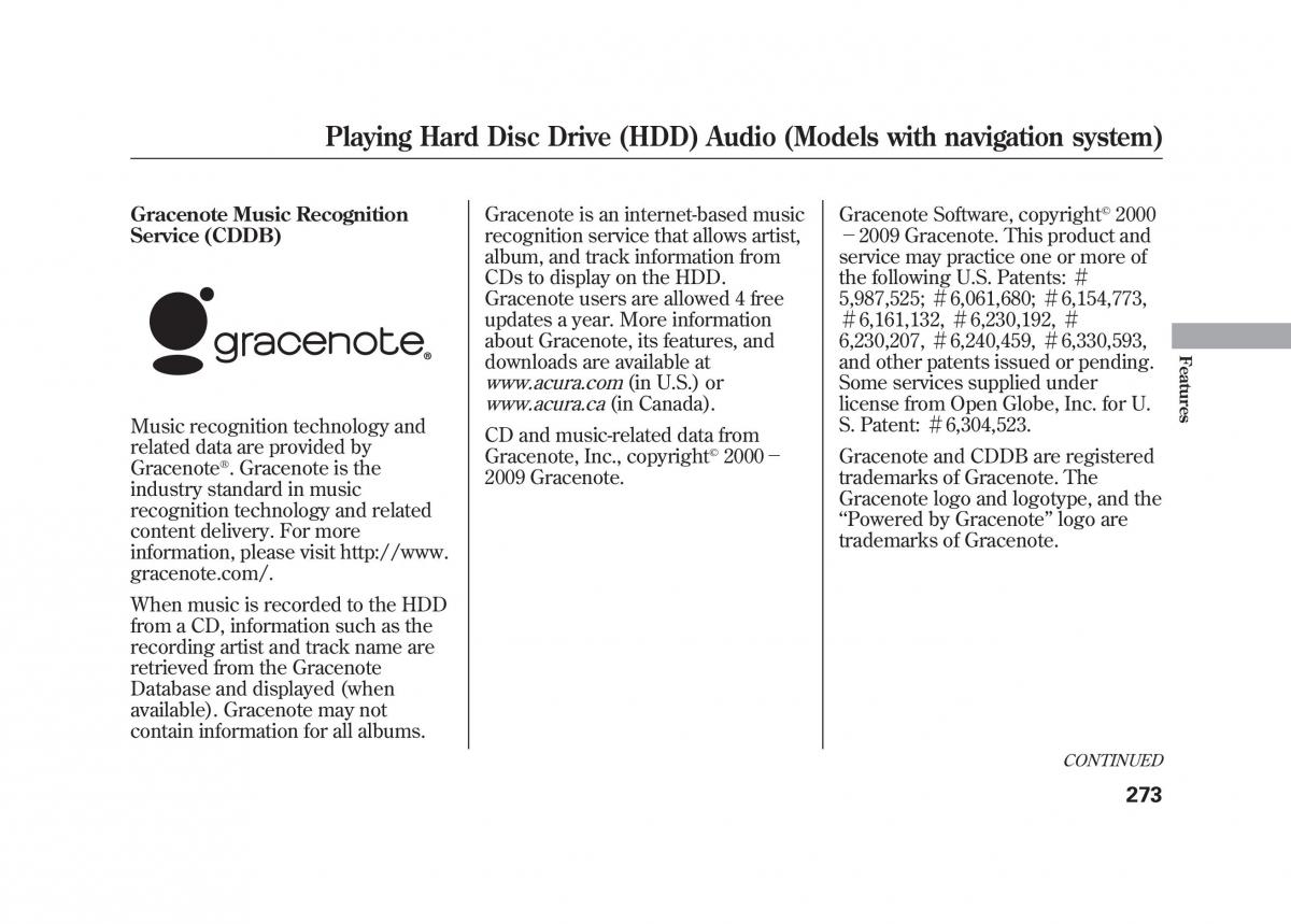 Acura MDX II 2 owners manual / page 280