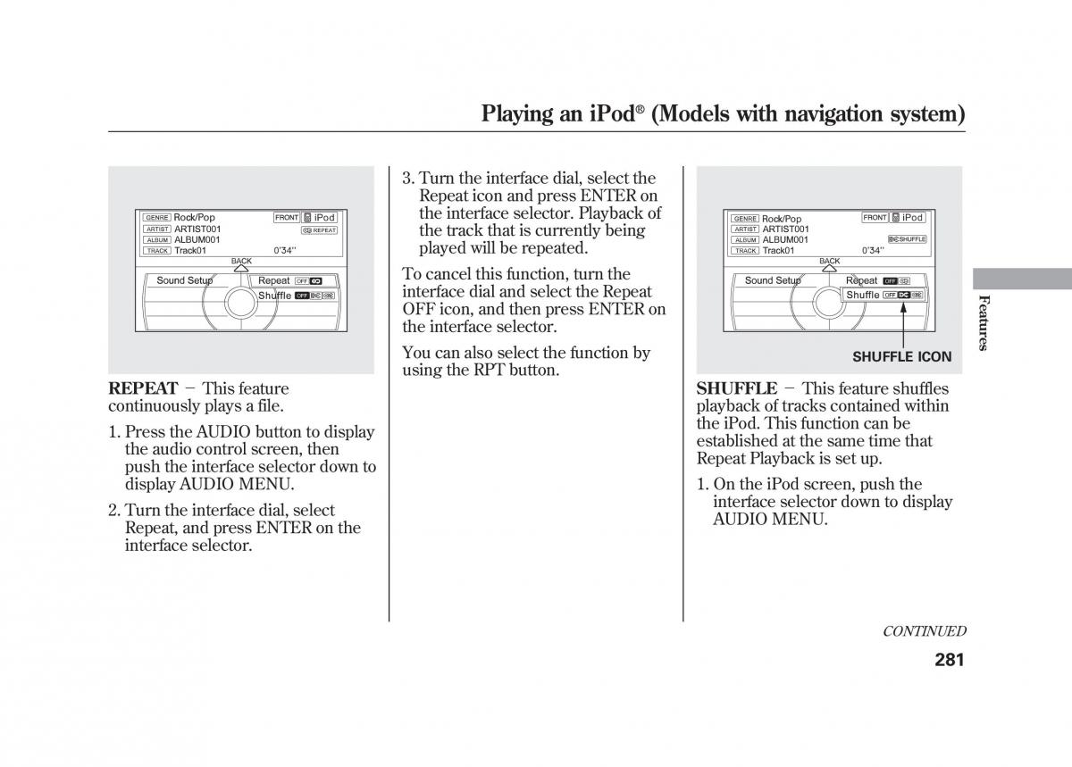 Acura MDX II 2 owners manual / page 288