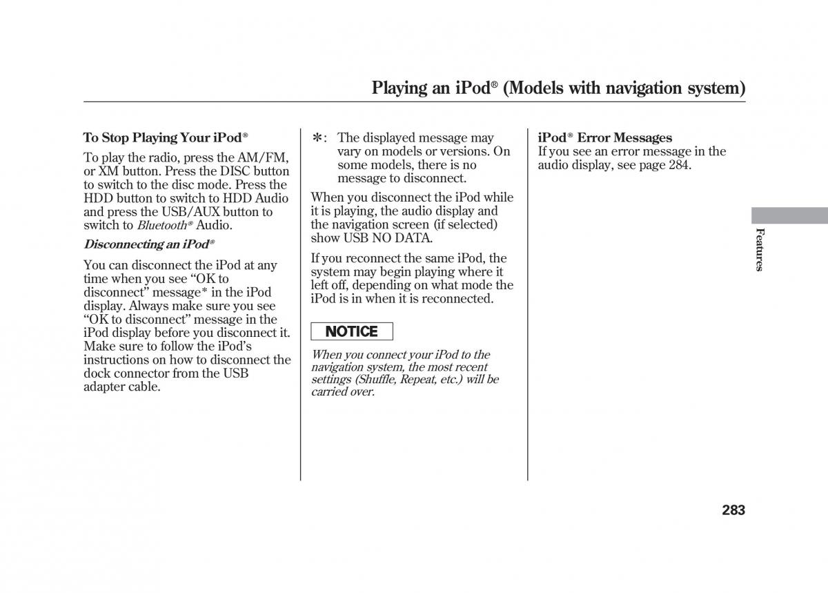 Acura MDX II 2 owners manual / page 290