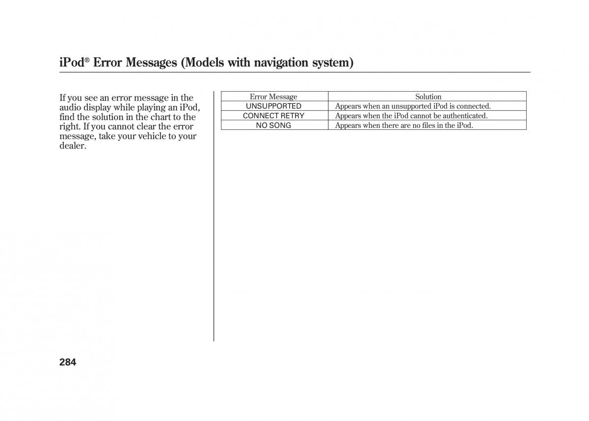 Acura MDX II 2 owners manual / page 291