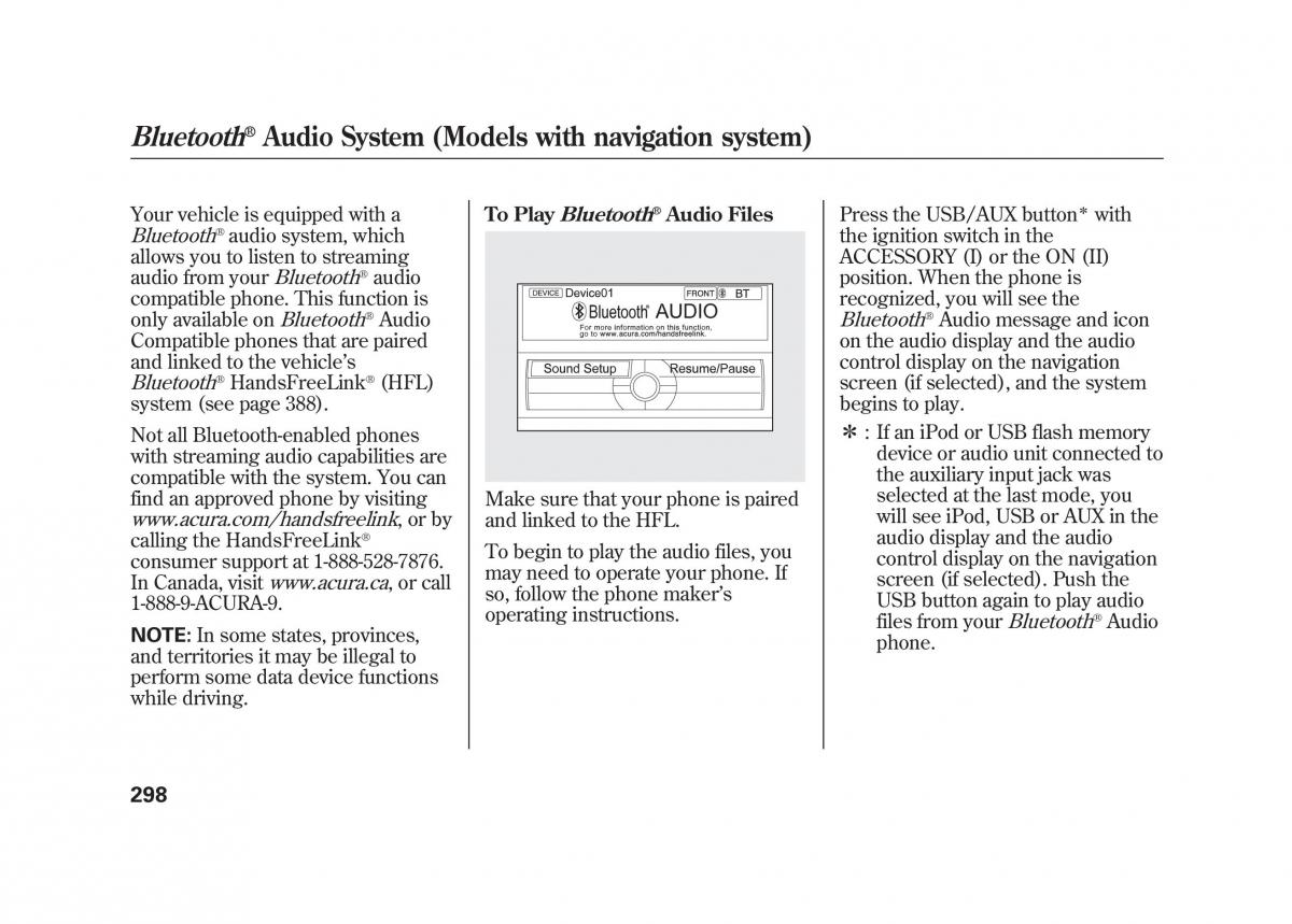 Acura MDX II 2 owners manual / page 305