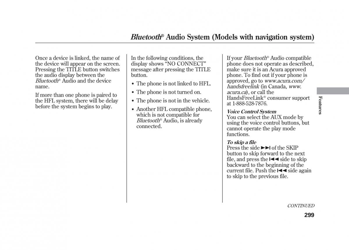 Acura MDX II 2 owners manual / page 306