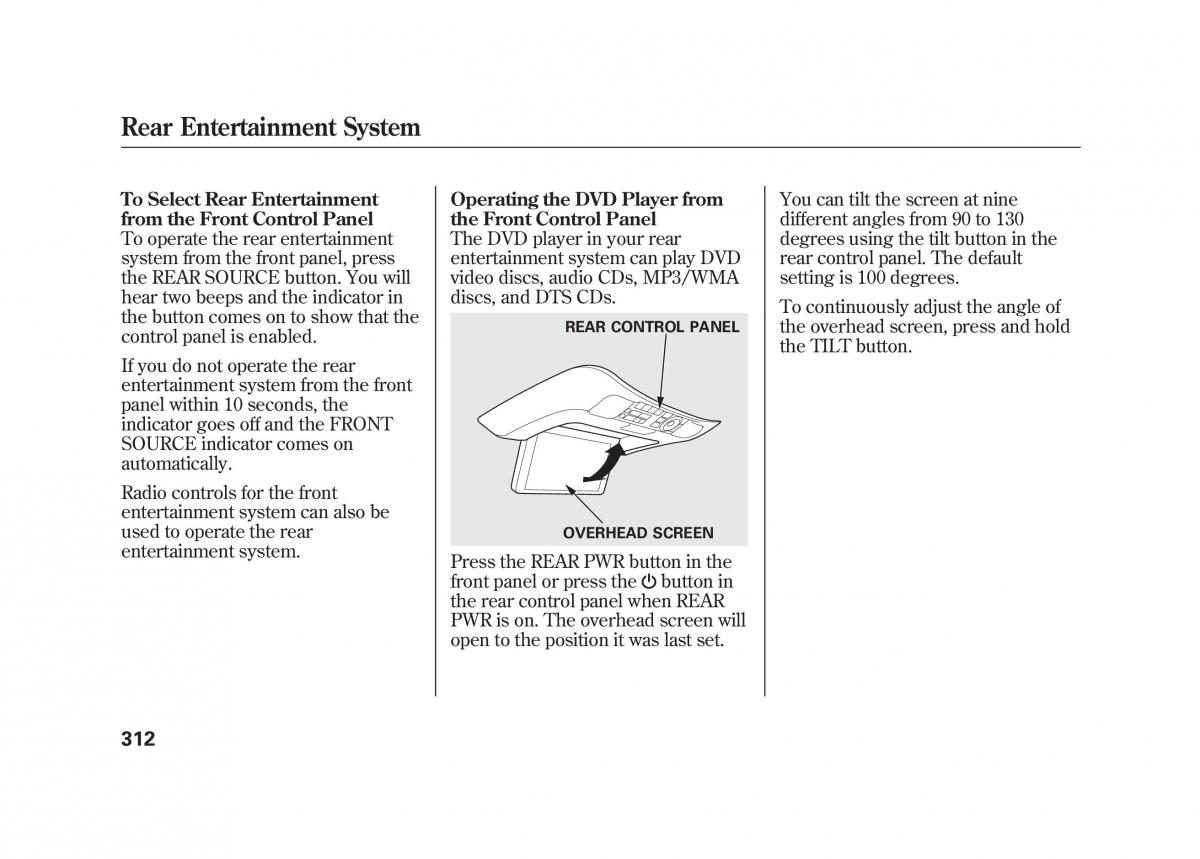 Acura MDX II 2 owners manual / page 319