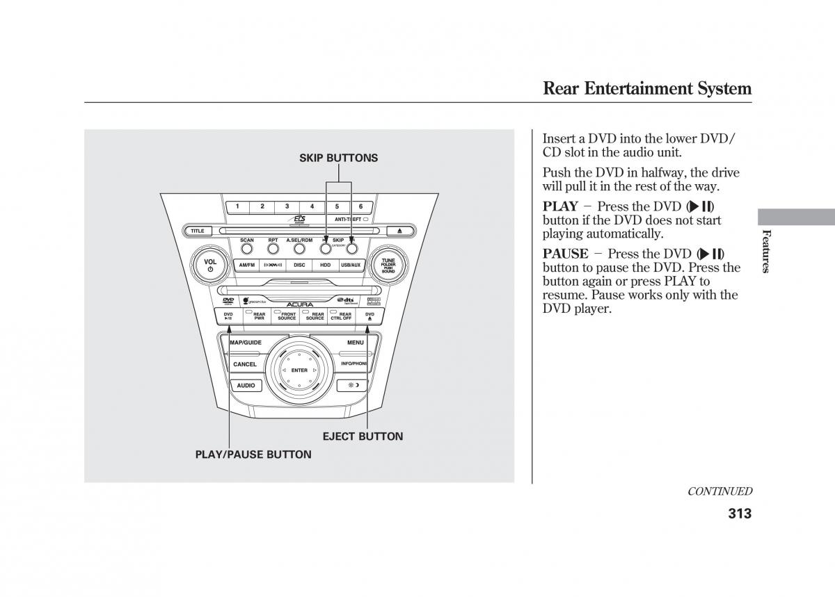 Acura MDX II 2 owners manual / page 320