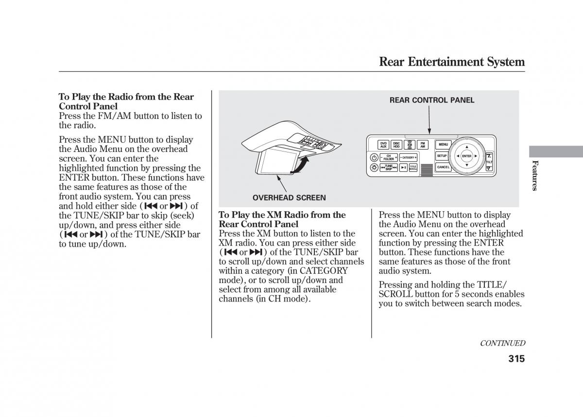 Acura MDX II 2 owners manual / page 322