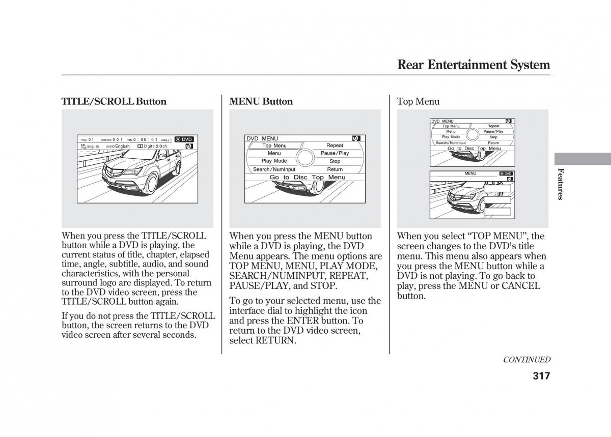 Acura MDX II 2 owners manual / page 324