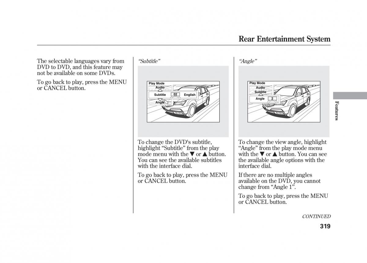 Acura MDX II 2 owners manual / page 326