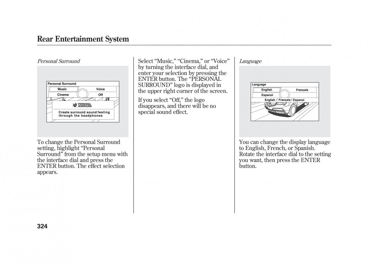 Acura MDX II 2 owners manual / page 331