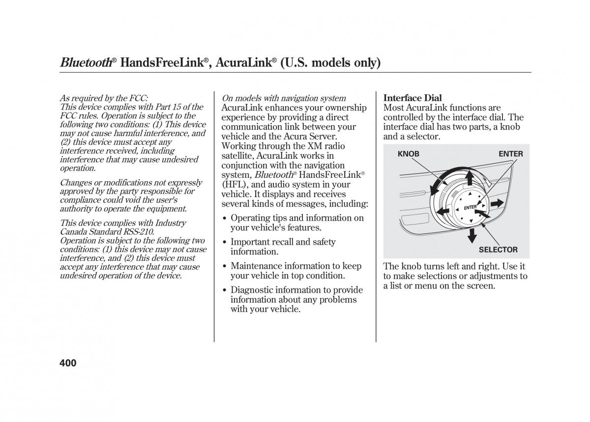 Acura MDX II 2 owners manual / page 407