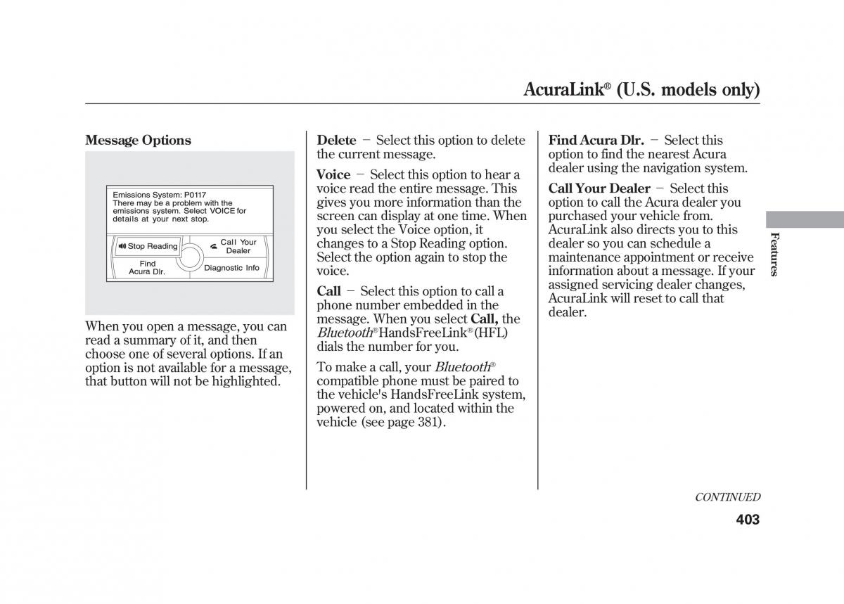 Acura MDX II 2 owners manual / page 410