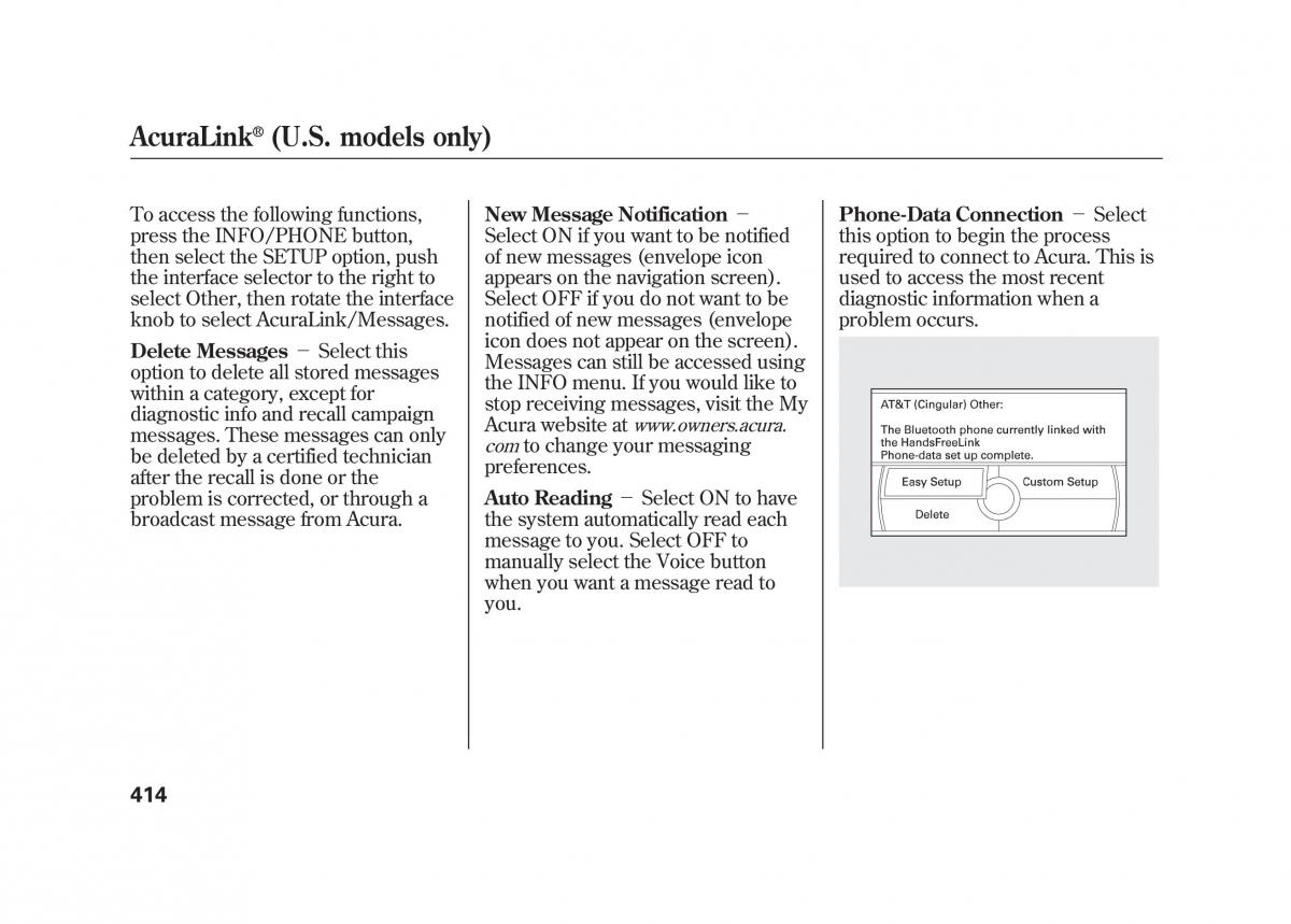 Acura MDX II 2 owners manual / page 421