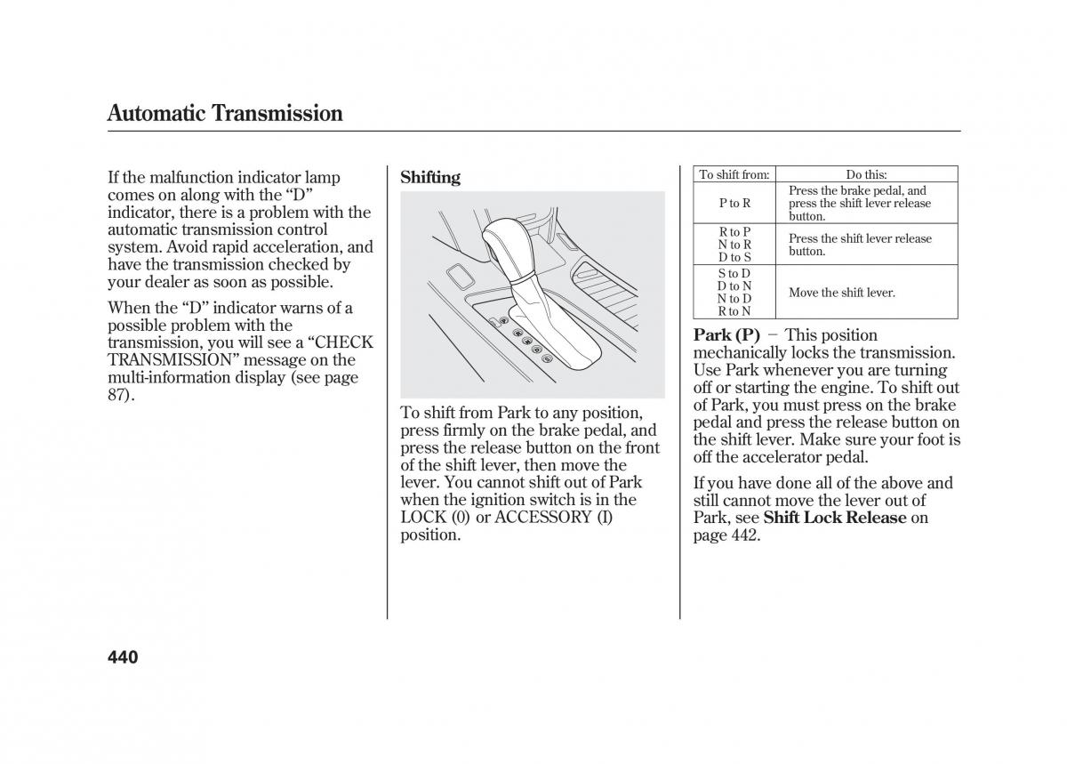 Acura MDX II 2 owners manual / page 447