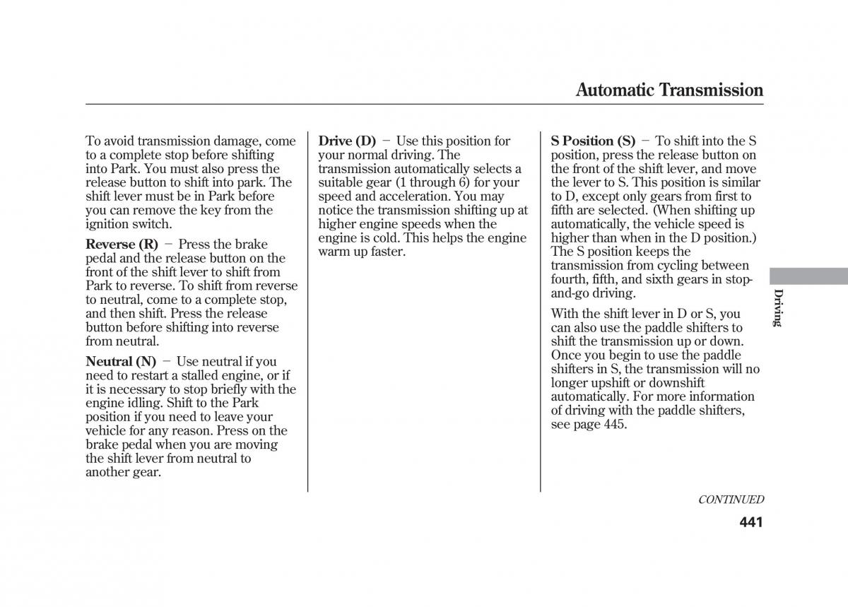 Acura MDX II 2 owners manual / page 448