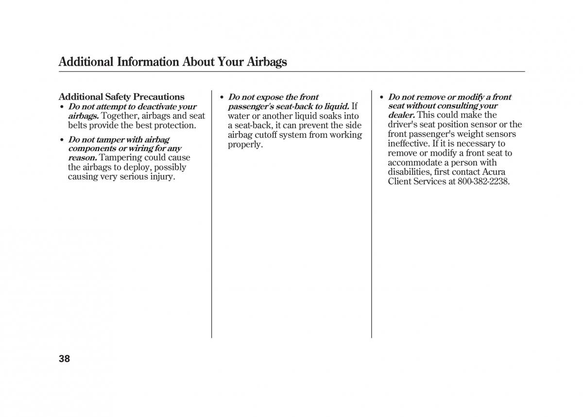 Acura MDX II 2 owners manual / page 45