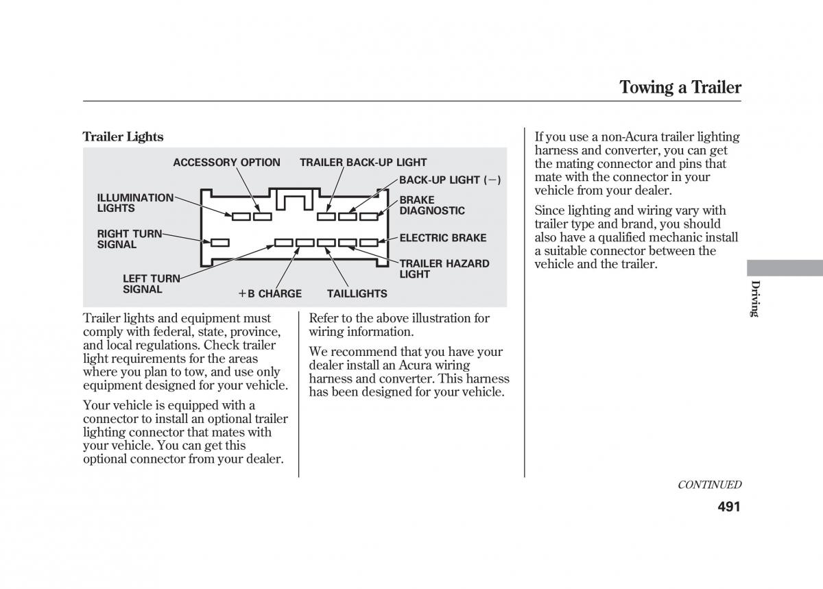 Acura MDX II 2 owners manual / page 498