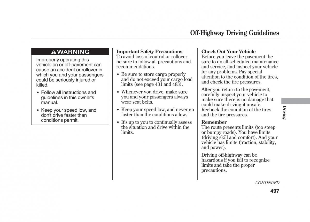 Acura MDX II 2 owners manual / page 504