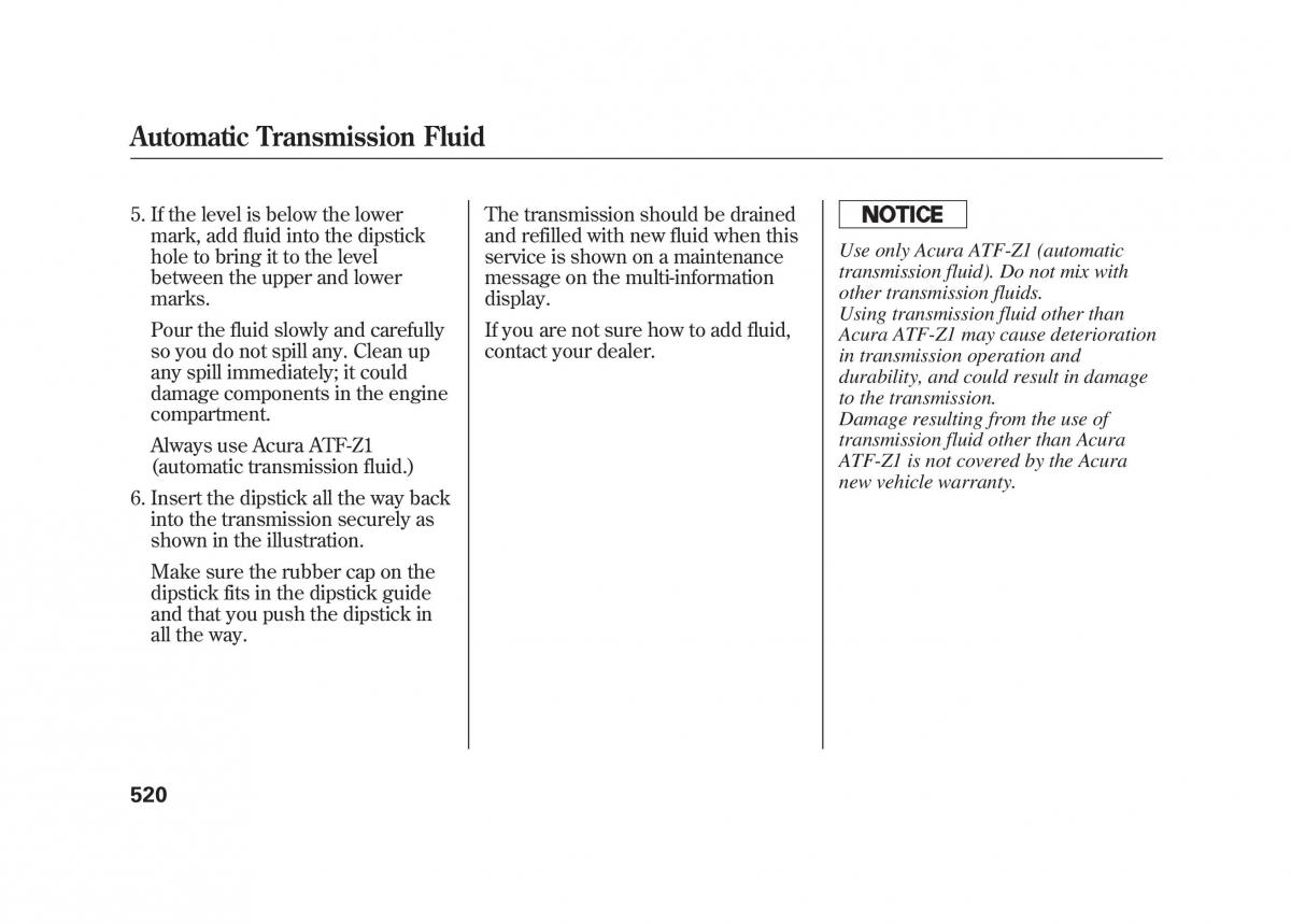 Acura MDX II 2 owners manual / page 527