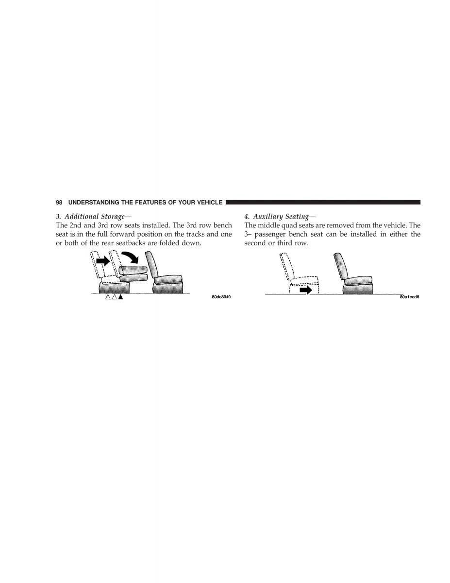 Chrysler Voyager Town and Country Plymouth Voyager owners manual / page 98