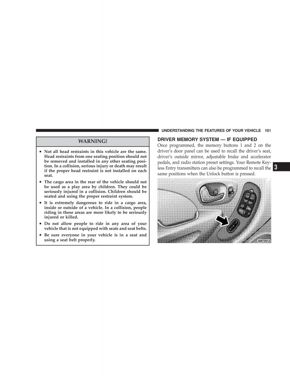 manual  Chrysler Voyager Town and Country Plymouth Voyager owners manual / page 101