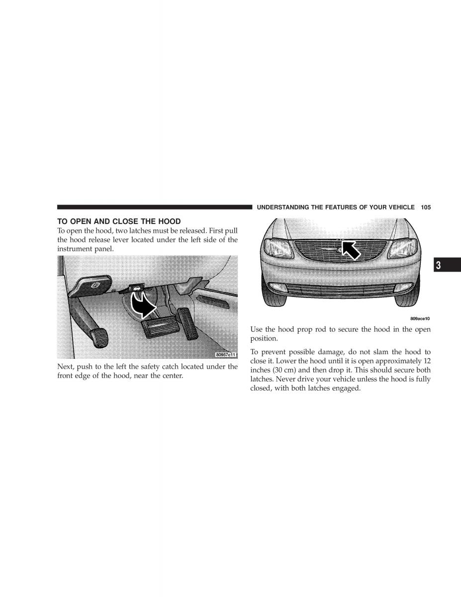 manual  Chrysler Voyager Town and Country Plymouth Voyager owners manual / page 105