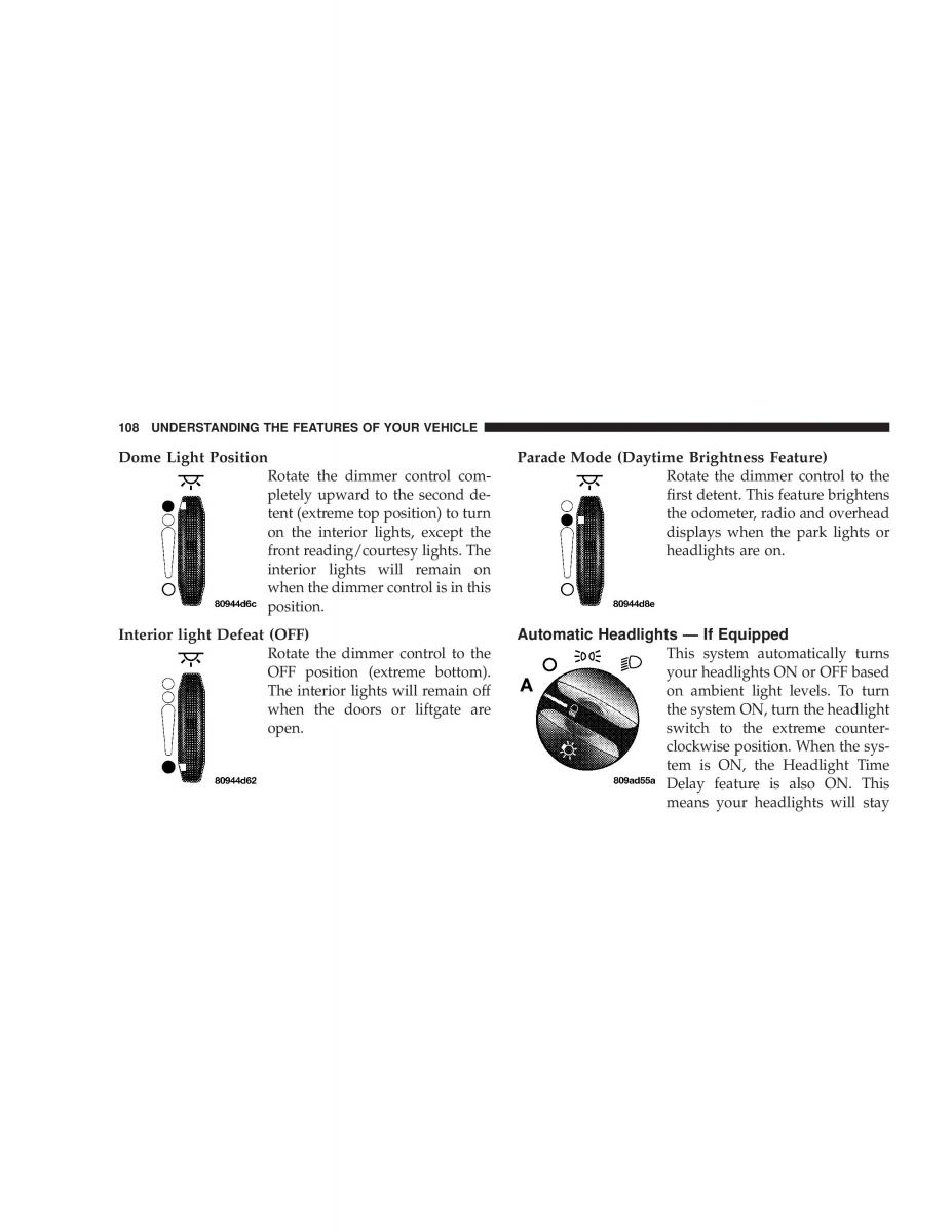 manual  Chrysler Voyager Town and Country Plymouth Voyager owners manual / page 108