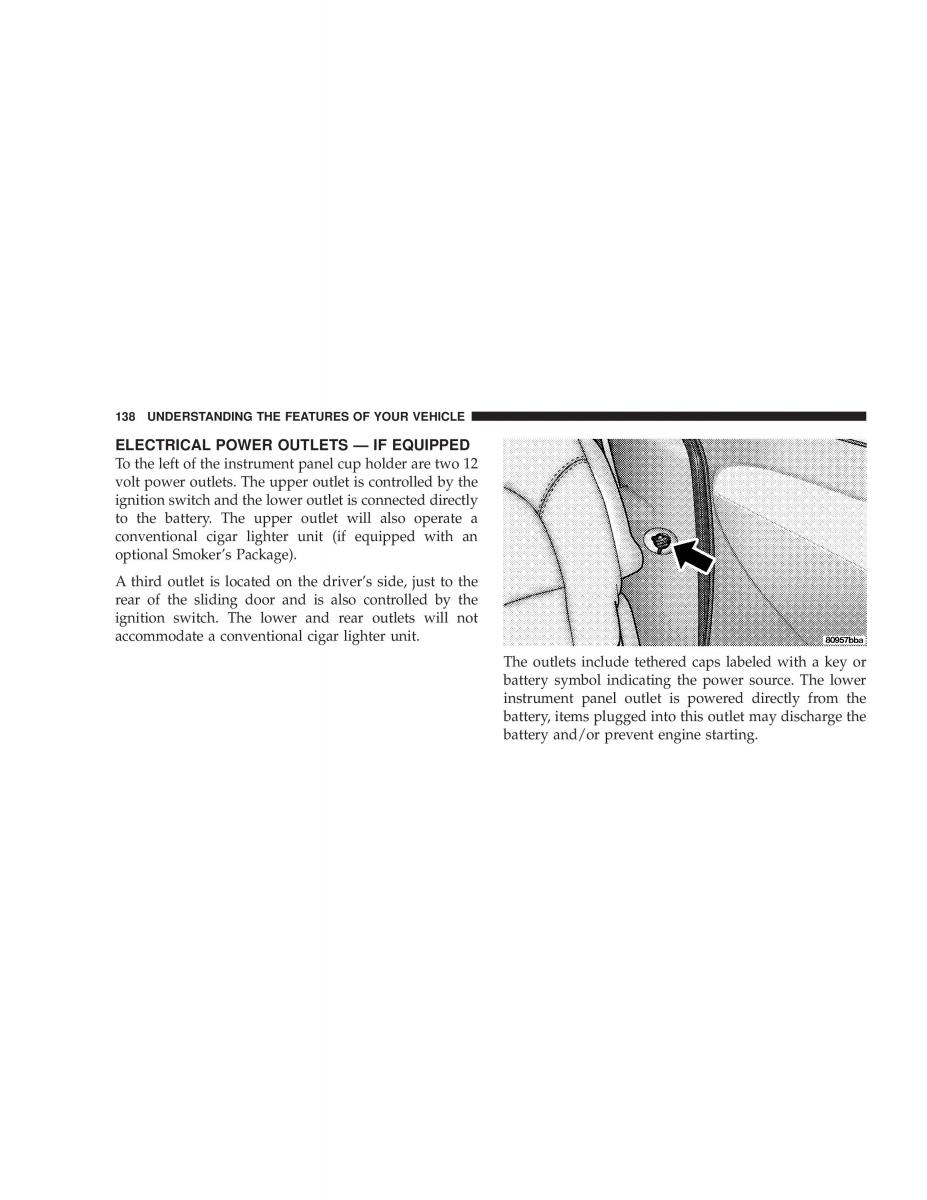 manual  Chrysler Voyager Town and Country Plymouth Voyager owners manual / page 138