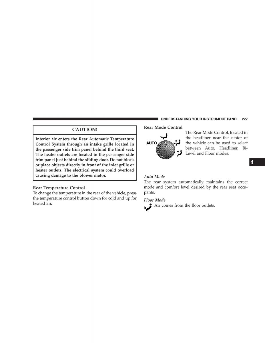 manual  Chrysler Voyager Town and Country Plymouth Voyager owners manual / page 227