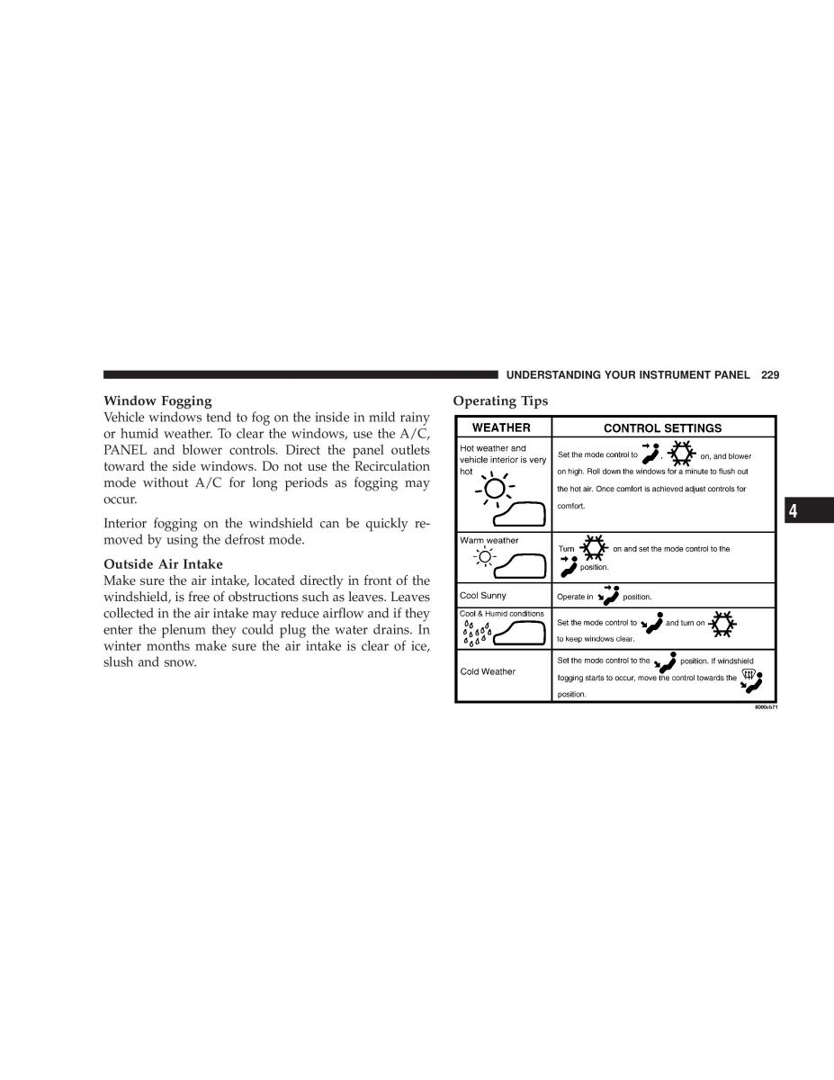 manual  Chrysler Voyager Town and Country Plymouth Voyager owners manual / page 229