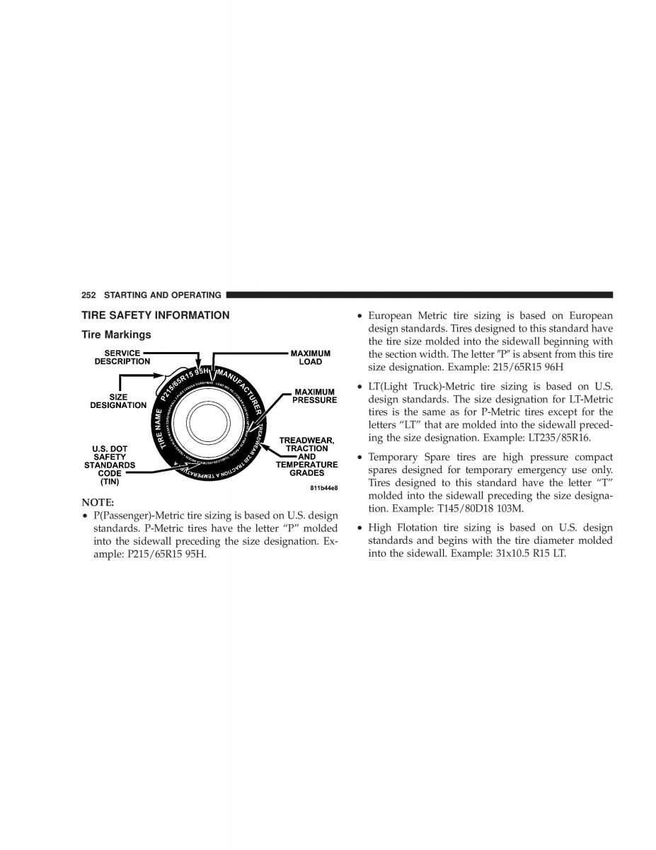 manual  Chrysler Voyager Town and Country Plymouth Voyager owners manual / page 252