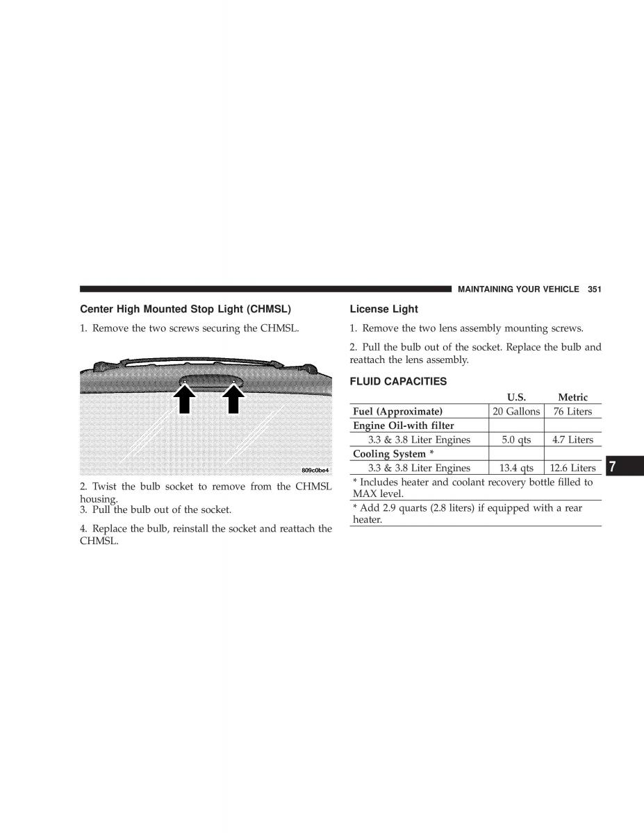 manual  Chrysler Voyager Town and Country Plymouth Voyager owners manual / page 351