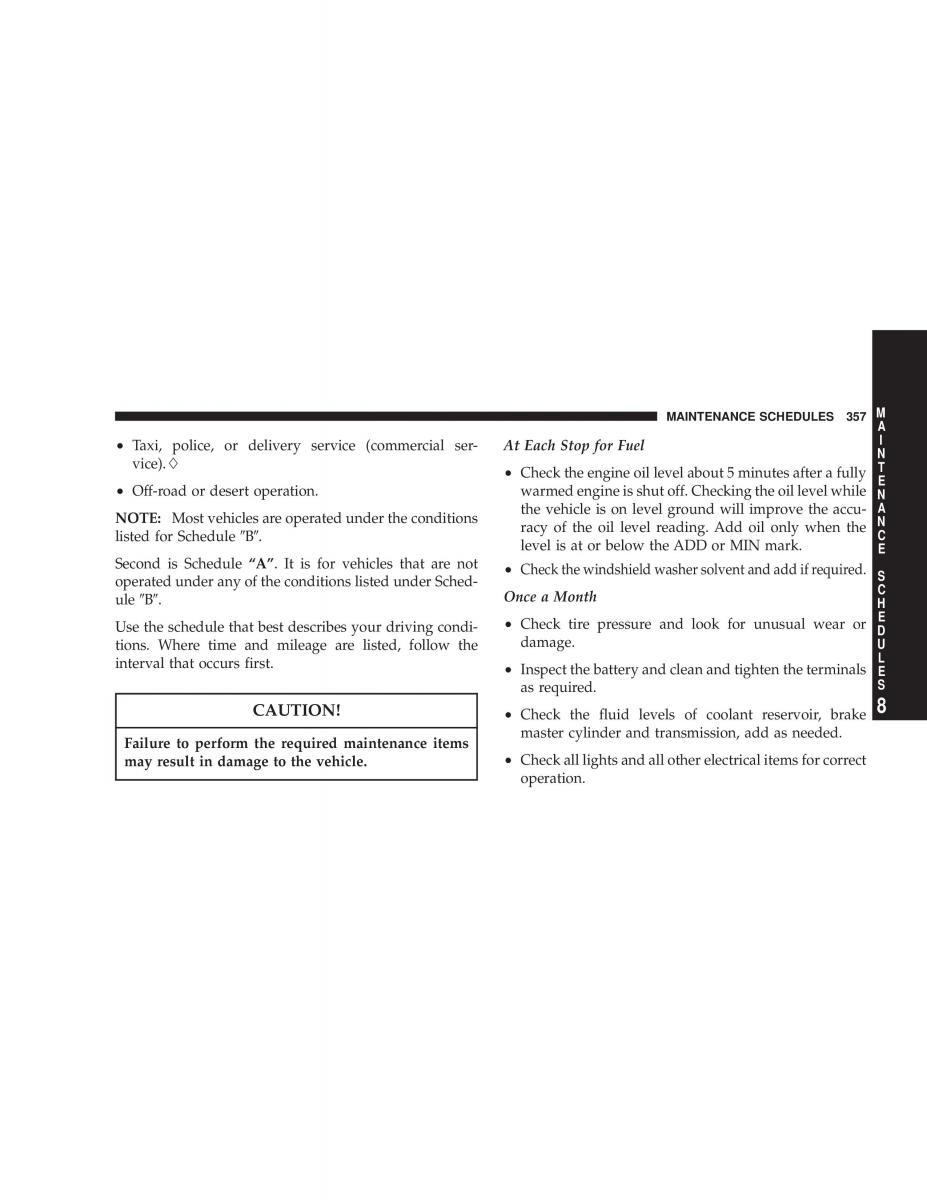 manual chrysler voyager chrysler voyager town and country plymouth voyager owners manual / page 357