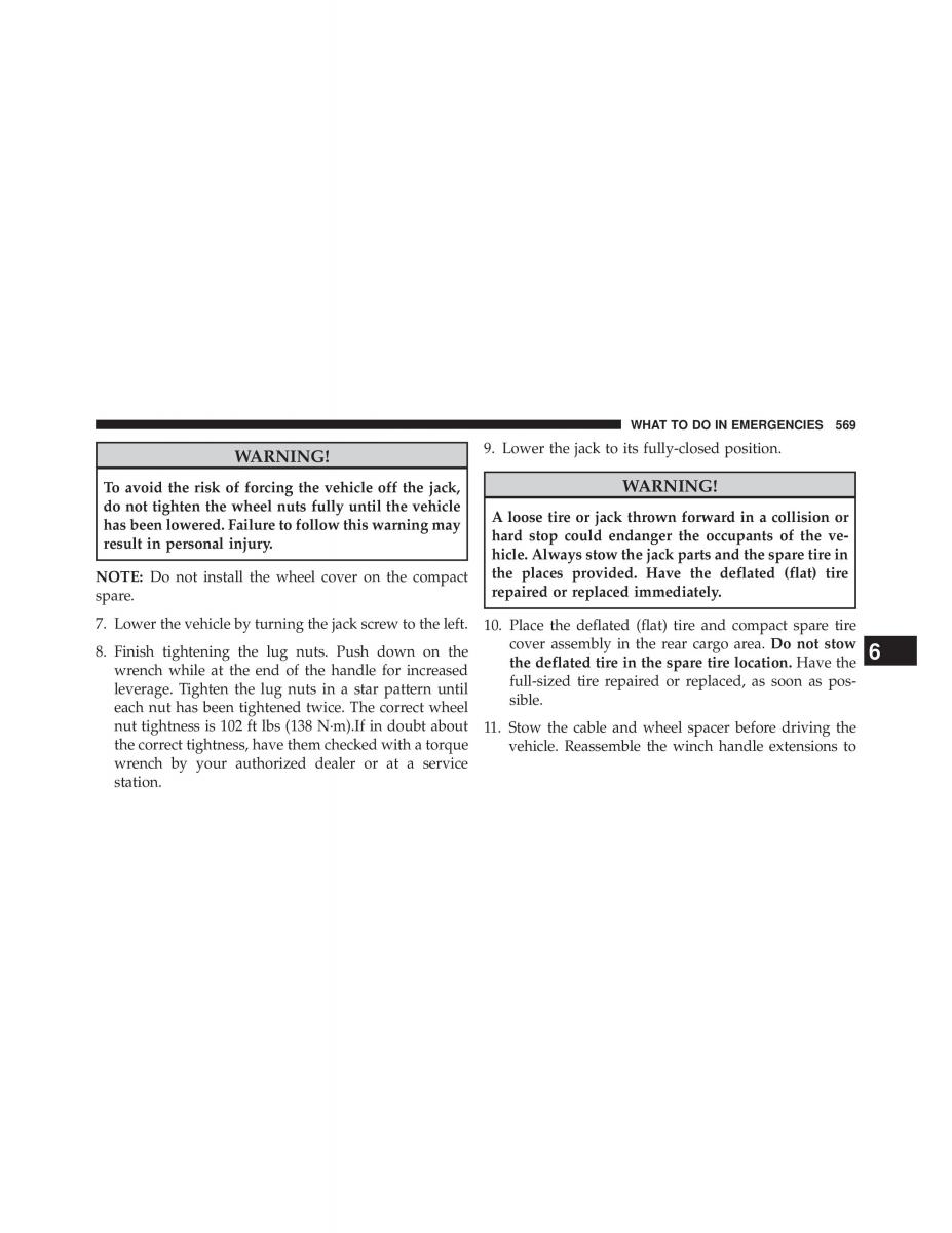 Chrysler Grand Voyager V 5 Town and Country Lancia Voyager owners manual / page 571