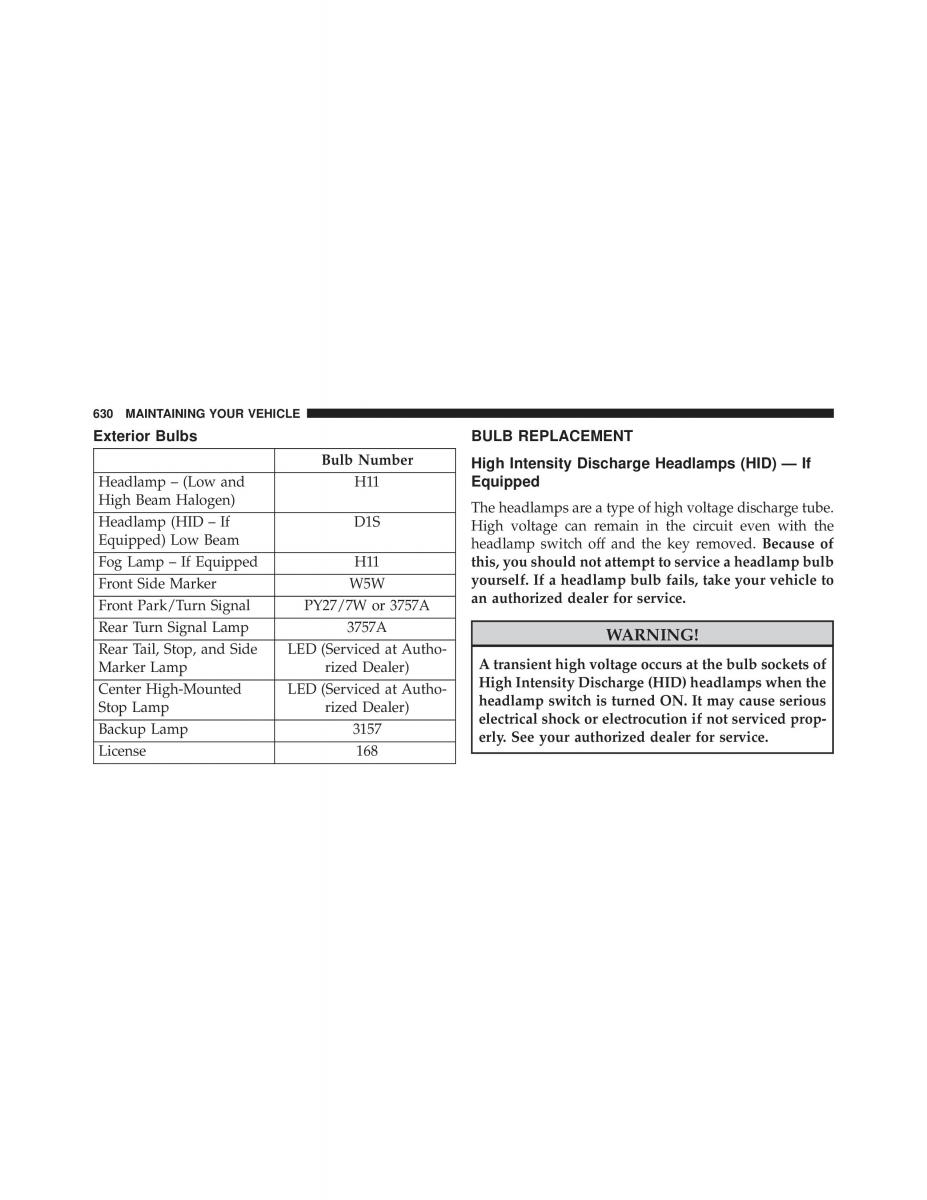 Chrysler Grand Voyager V 5 Town and Country Lancia Voyager owners manual / page 632