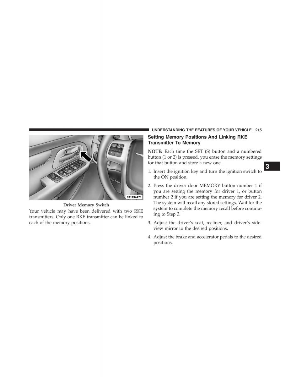 Chrysler Grand Voyager V 5 Town and Country Lancia Voyager owners manual / page 217