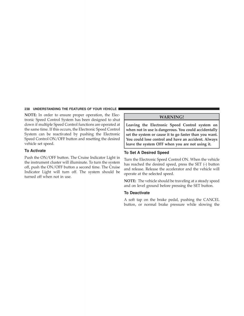 Chrysler Grand Voyager V 5 Town and Country Lancia Voyager owners manual / page 240